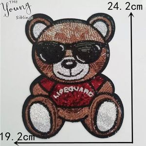 2 Adorable Sequined Teddy Bear🧸 Iron on Patch